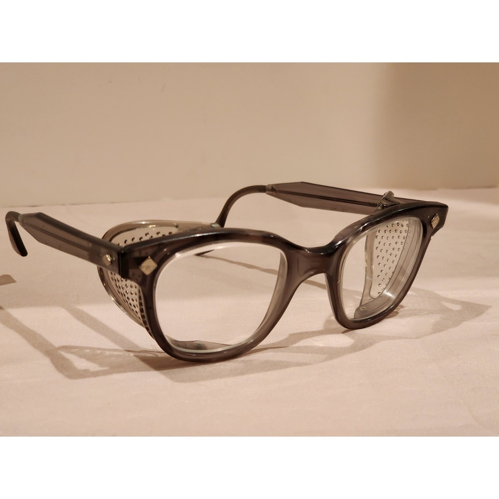 Vintage H.L. Bouton Co. Safety Glasses Bouton U-Fit Clear Lens Cable Temple Nice